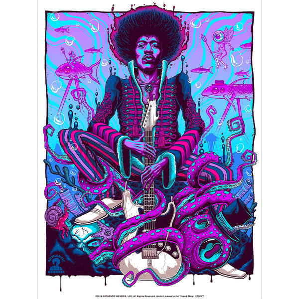 Jimi Hendrix Under the Sea Citrine Stardream Variant Poster