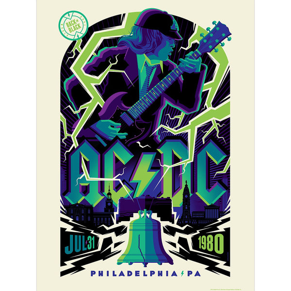 AC/DC July 31, 1980 Philadelphia, PA Poster Midnight Variant