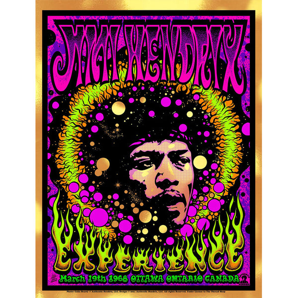 Jimi Hendrix Experience March 19, 1968 Ottawa Variant Gold Foil Poster