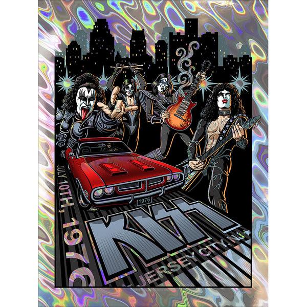 KISS July 10, 1976 Jersey City Variant Lava Foil Poster