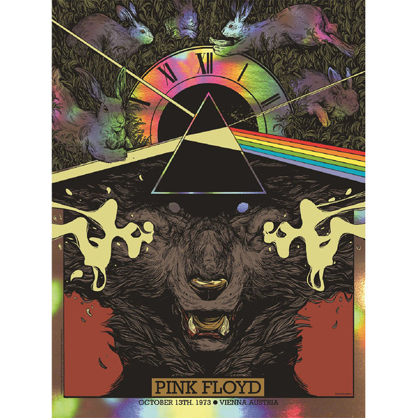Pink Floyd October 13, 1973 Vienna Austria Rainbow Foil Variant Poster