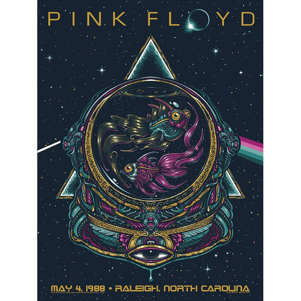 Pink Floyd May 4, 1988 Raleigh, North Carolina Stardream Midnight Navy Variant Poster